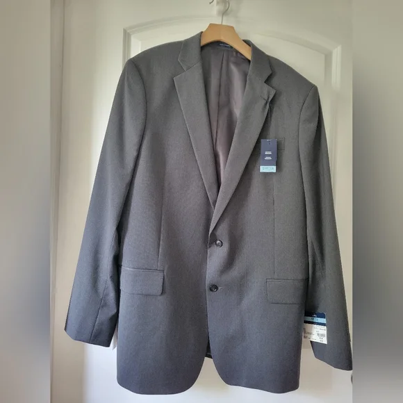 NWT Stafford Men's Gray Blazer Stretch 48 L Long Classic Fit